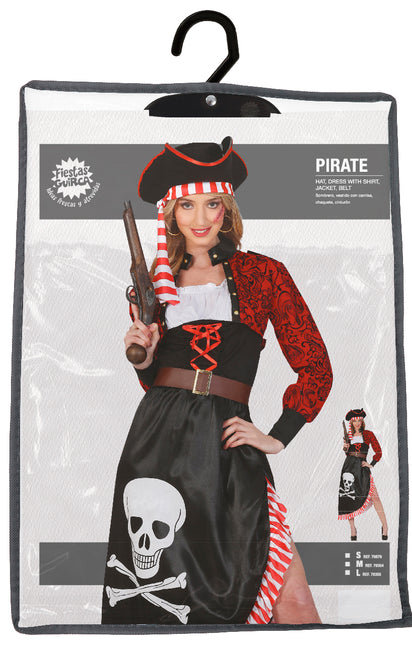 Piraat Jurk Rood Zwart Dames