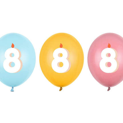 8 Jaar Ballonnen 30cm 50st van Partydeco koop je bij Partywinkel