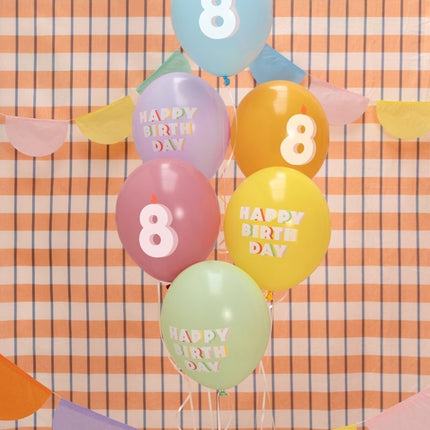 8 Jaar Ballonnen 30cm 50st van Partydeco koop je bij Partywinkel