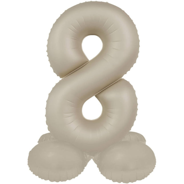 8 Jaar Cijfer Ballon Nude Mat 72cm van Folat koop je bij Partywinkel