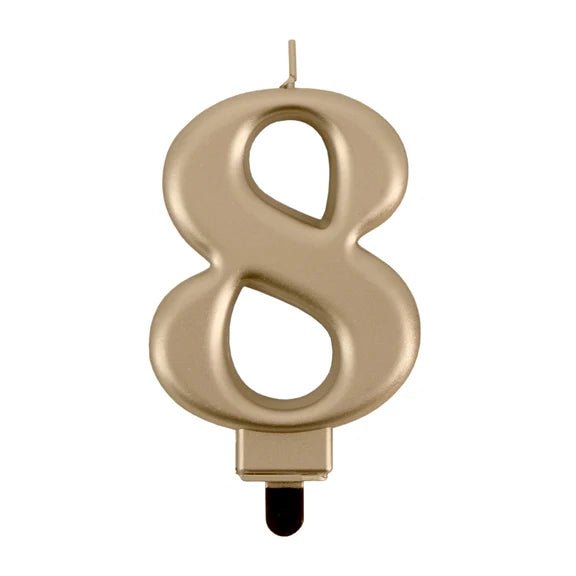 8 Jaar Kaars Goud 8cm van VDV Benefit koop je bij Partywinkel