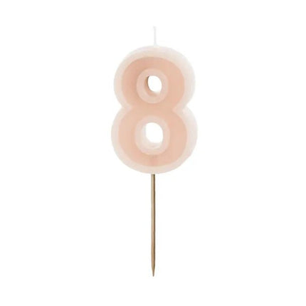 8 Jaar Kaars Nude 10cm van Partydeco koop je bij Partywinkel