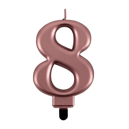 8 Jaar Kaars Roze Metellic van VDV Benefit koop je bij Partywinkel