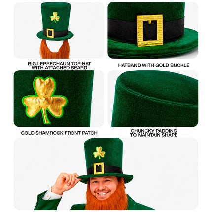 St. Patrick'S Day Hoed Met Baard 25cm