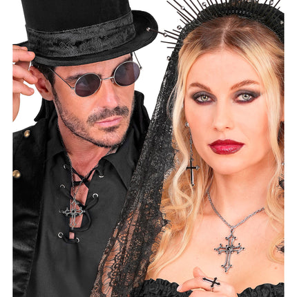 Halloween Ketting Kruis Edelstenen