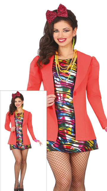 Neon 80S Kostuum Regenboog Dames