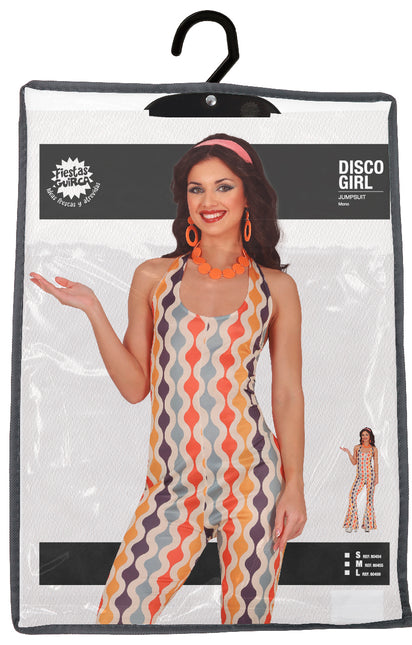 Disco 70S Jumpsuit Gekleurd Dames