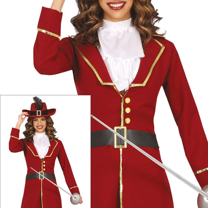 Piraat Kostuum Bordeaux Rood Dames
