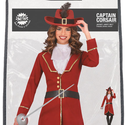 Piraat Kostuum Bordeaux Rood Dames