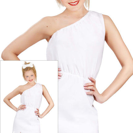 Holbewoner Kostuum Wit Dames