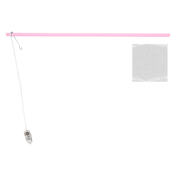 Lampionstokje met LED Licht Roze met Glow In the Dark Stickers Wood 40cm