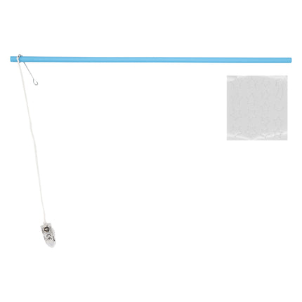 Lampionstokje Met LED Licht Blauw met Glow In The Dark Stickers Hout 40cm