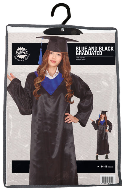 Afstudeer Toga Zwart Blauw Dames