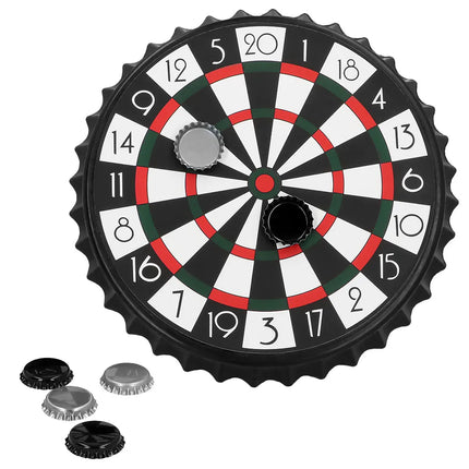 Set drankspel drink & dart (dartbord 25cm, 6 bierdopjes)