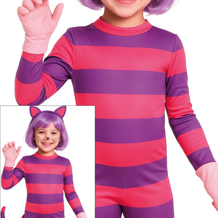 Halloween Kostuum Paars Roze Kind Lachende Kat