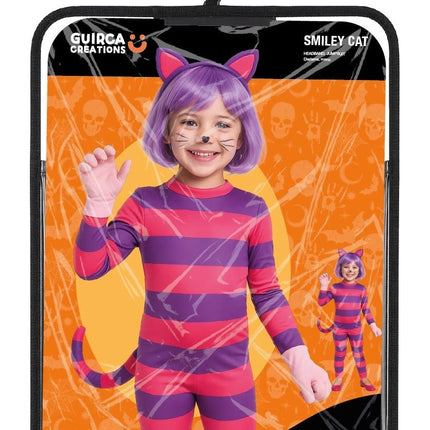 Halloween Kostuum Paars Roze Kind Lachende Kat