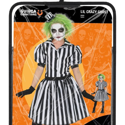 Halloween Jurk Zwart Wit Kind Klein Gek Spookje