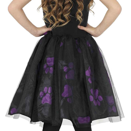 Halloween Jurk Zwart Kind Paarse Kat