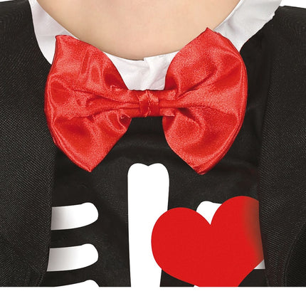 Skelet Halloween Kostuum Baby rode strik