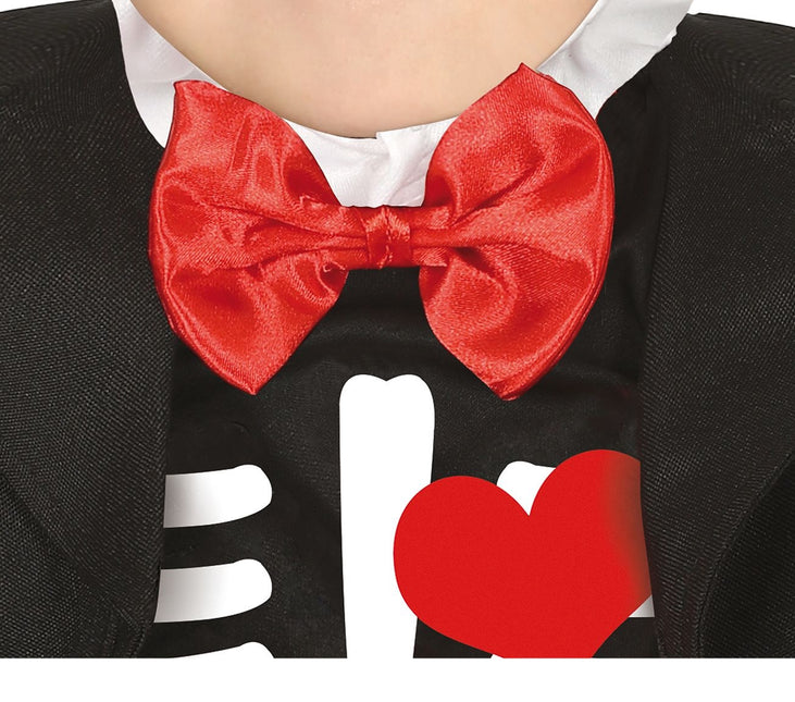 Skelet Halloween Kostuum Baby rode strik