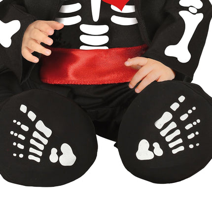 Skelet Halloween Kostuum Baby rode strik