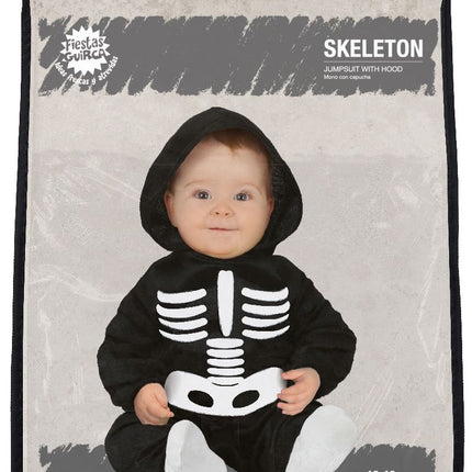Skelet Halloween Kostuum Baby zwart-wit
