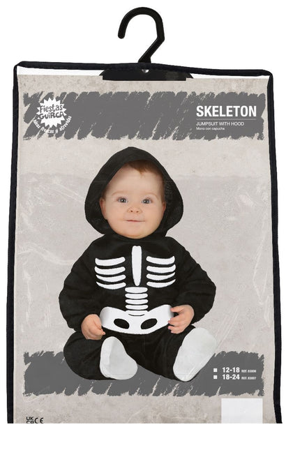 Skelet Halloween Kostuum Baby zwart-wit