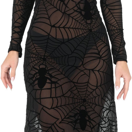 Halloween Jurk Zwart Dames Gothic Kant