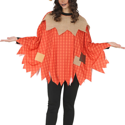 Halloween Poncho Dames Vogelverschrikker