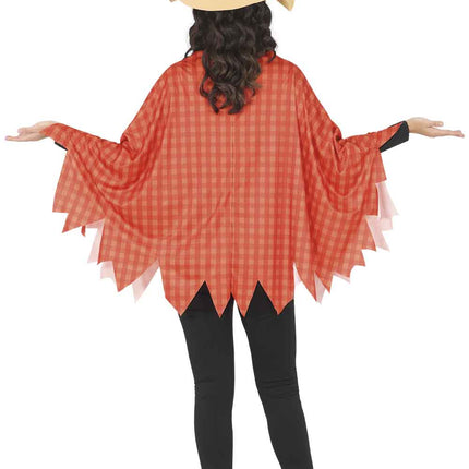 Halloween Poncho Dames Vogelverschrikker