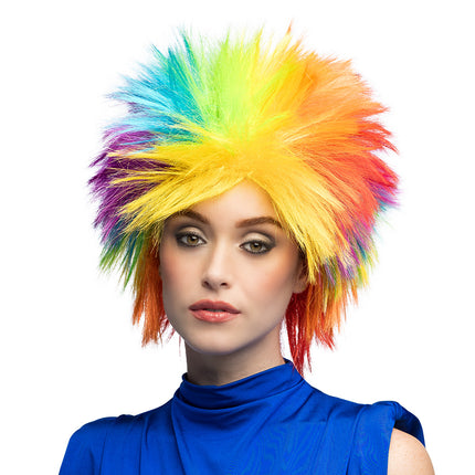 Pruik Punky rainbow