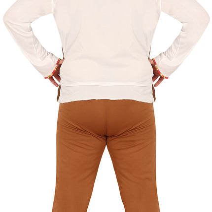 Hippie 60S Kostuum Bruin Wit Heren