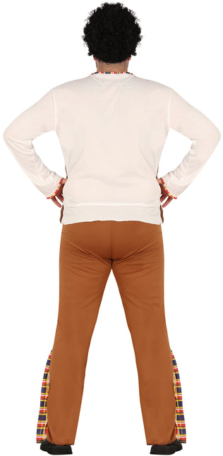 Hippie 60S Kostuum Bruin Wit Heren