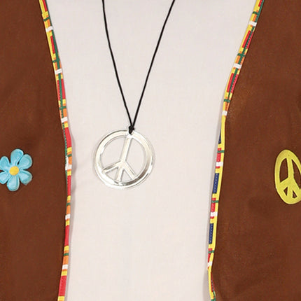 Hippie 60S Kostuum Bruin Wit Heren