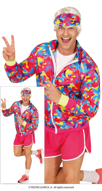 Neon 80S Kostuum Gekleurd Heren