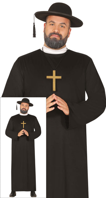 Priester Kostuum Zwart Heren Priester