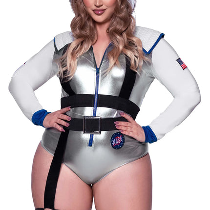 Astronauten Pak Wit Zilver Dames Bodysuit