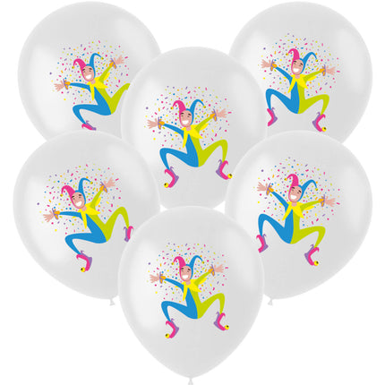 Ballonnen Harlekijn 33cm 6st