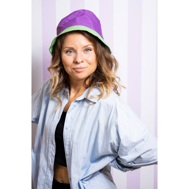 Vissershoed Colorblock Paars/Groen