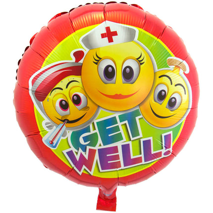 Get Well Soon Smiley Folieballon Leeg