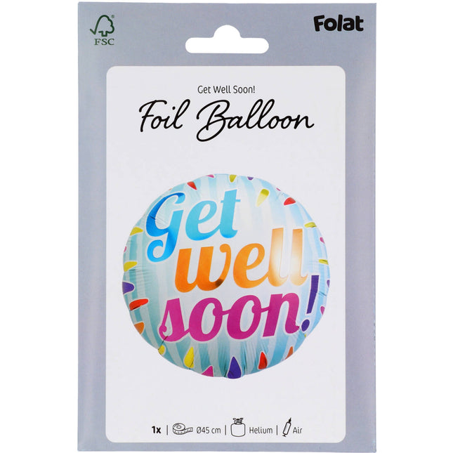 Folieballon Get Well Soon Meerkleurig - 45cm