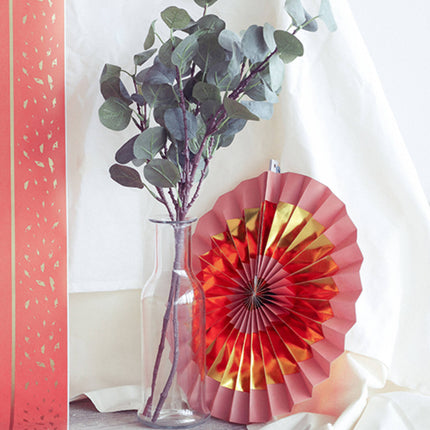 Papieren Waaiers/Rozetten Golden Dusk - 5 stuks