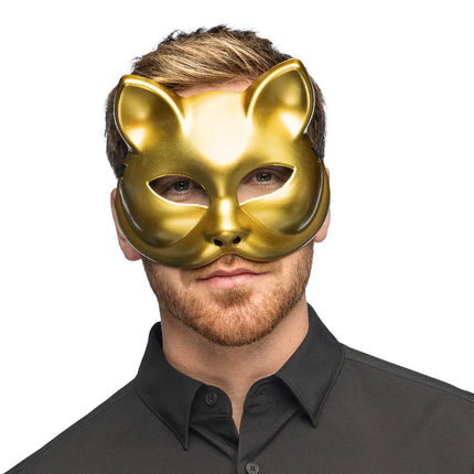Halfmasker Kitty goud