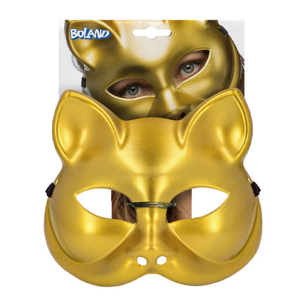 Halfmasker Kitty goud