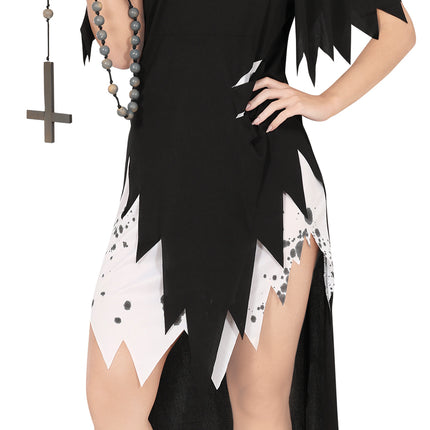 Halloween Kostuum Zwart Wit Dames Non