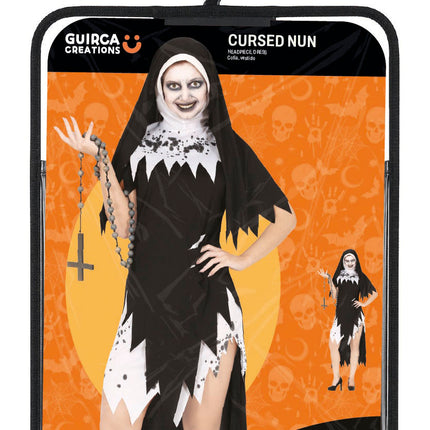 Halloween Kostuum Zwart Wit Dames Non