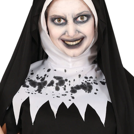 Halloween Kostuum Zwart Wit Dames Non