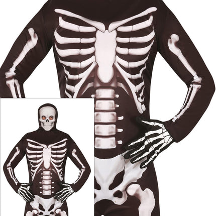 Halloween Kostuum Zwart Wit Skelet 2 delig