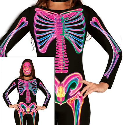 Halloween Kostuum Dames Neon Skelet