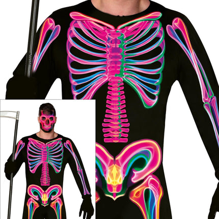 Halloween Kostuum Heren Neon Skelet